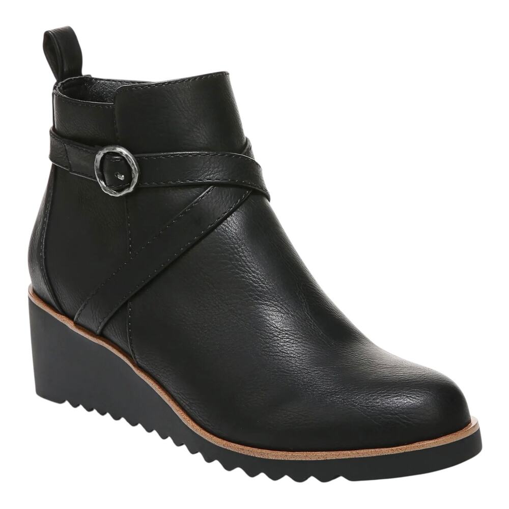 LifeStride Women's Zinfandel Wedge Heel Booties Black Size 8 1/2